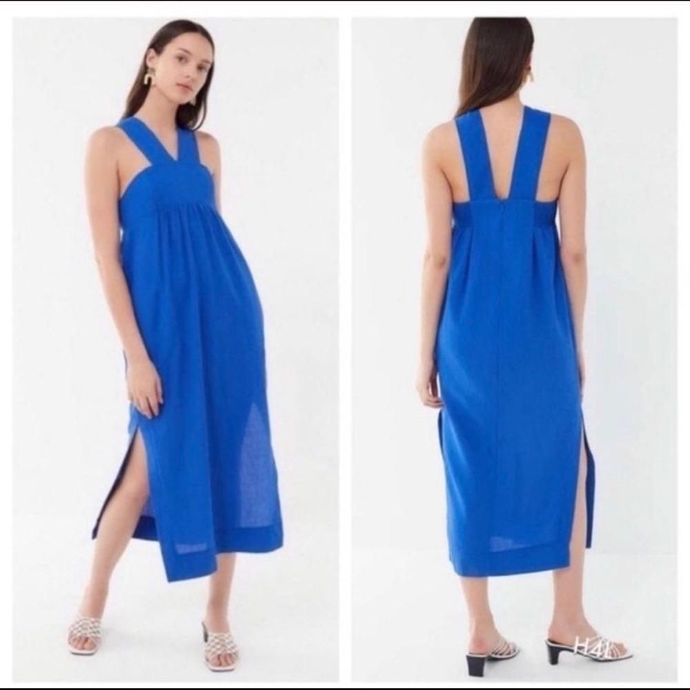UO halter midi dress pockets side slits